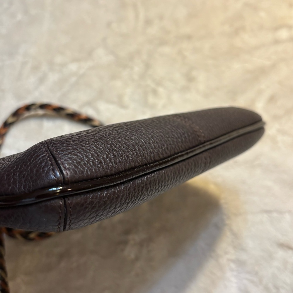NEW Brighton Barbados Bag Leather Dark Brown Crossbody / Shoulder Braided Strap - Picture 6 of 16